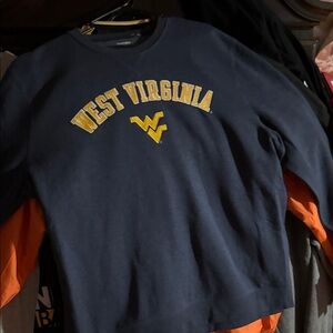 Champion Gray and Yellow West Virginia Stitched Lettering Sweatshirt